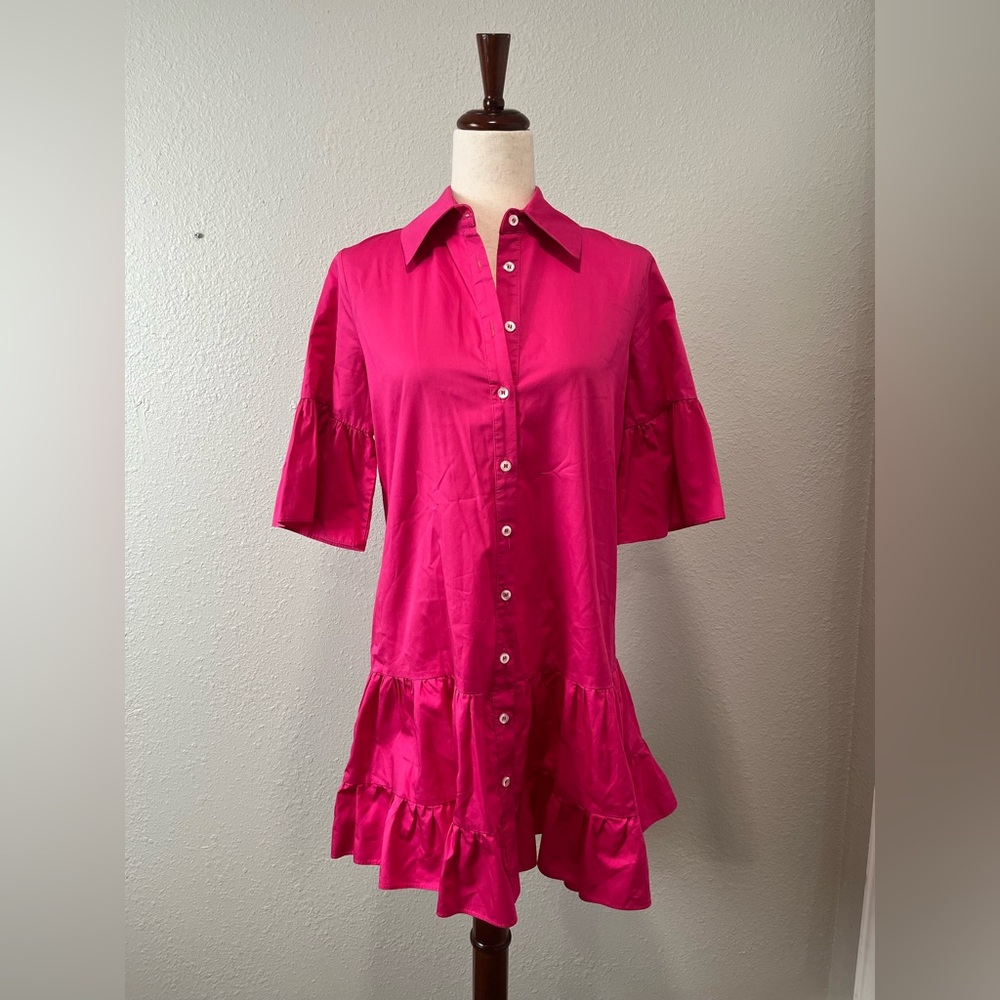 Elegant Pink Ruffle Mini Dress